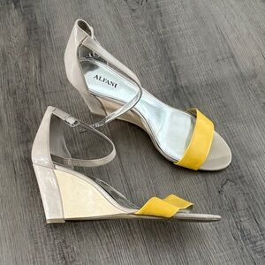 Alfani Women's Vibrant Yellow and Neutral Wedges